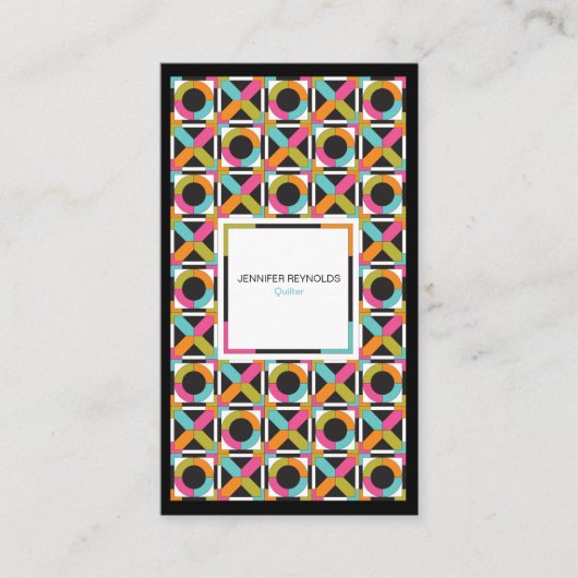 Modern Hexagon Quilt Pattern Visitekaartje (Voorkant)