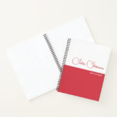Modern Hibiscus Red Feminine Minimalist Script Notitieboek (Binnen)