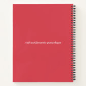 Modern Hibiscus Red Feminine Minimalist Script Notitieboek (Achterkant)