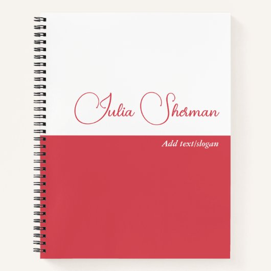 Modern Hibiscus Red Feminine Minimalist Script Notitieboek (Voorkant)