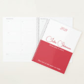 Modern Hibiscus Red Feminine Minimalist Script Planner (Display)