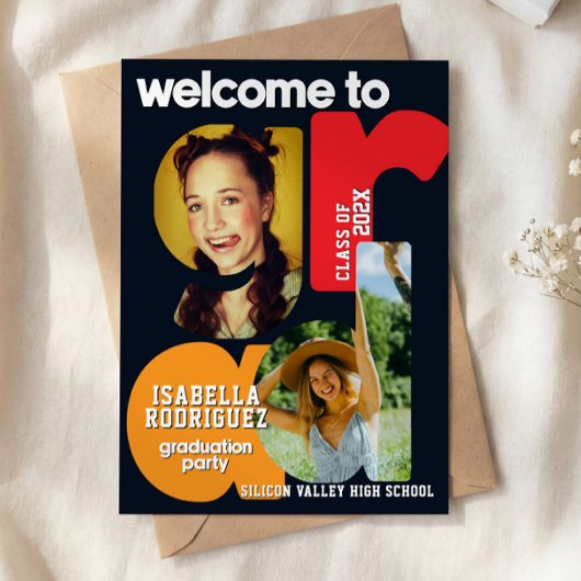 Modern High School Graduation Invitation Kaart