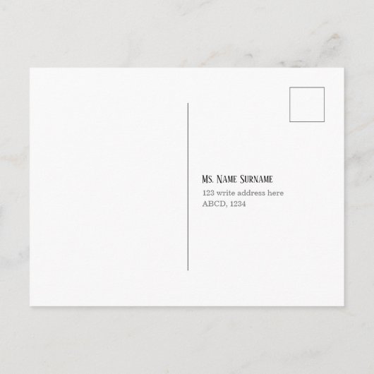 Modern, hij of zij, neutraal, genderonthulling uitnodiging briefkaart (Achterkant)