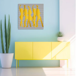 Modern Hip Hop Dance Girls Stripes Black White Perfect Poster