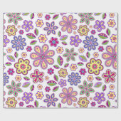 Modern Hippie Floral Pattern | Botanisch Cadeaupapier (Vlak)