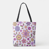 Modern Hippie Floral Pattern | Botanisch Draagtas (Achterkant)