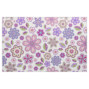 Modern Hippie Floral Pattern Botanisch Stof