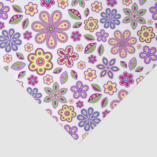 Modern Hippie Floral Pattern | Botanisch Tissuepapier (Detail)