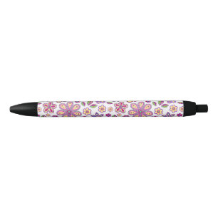 Modern Hippie Floral Pattern   Botanisch Zwarte Inkt Pen