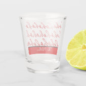 Modern Ho Ho Ho Rood en wit kerstpatroon Shot Glas (Achterkant)