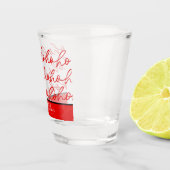 Modern Ho Ho Ho Rood en wit kerstpatroon Shot Glas (Rechts)