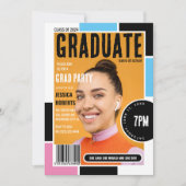 Modern Hoesje Fototijdschrift Afstudeerfeest Kaart (Voorkant)