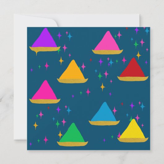 Modern Holi Festival Colors Kaart (Achterkant)