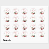 Modern Holiday Cheer Script Red Bow van naam Ronde Sticker (Vel)