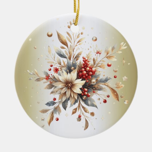 Modern Holiday Flowers Ornament (Voorkant)