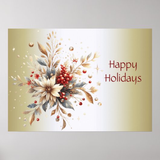 Modern Holiday Flowers Poster (Voorkant)