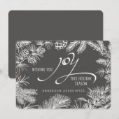 Modern Holiday Joy Botanical Winter Branches Feestdagenkaart (Voorkant / Achterkant)