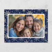 Modern Holiday Snowflake Photo Briefkaart (Voorkant)