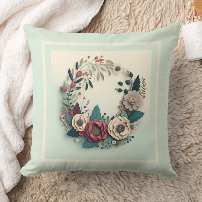 Modern Holiday Wreath Kussen (Deken)