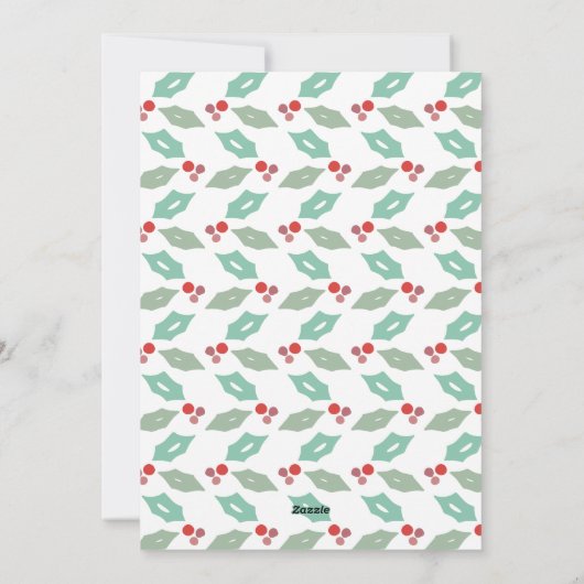 Modern Hollies 4 Feestdagenkaart (Achterkant)