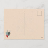 Modern Holly Berry Christmas Botanical Pattern Feestdagenkaart (Achterkant)