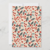 Modern Holly Berry Kerstparty Kaart (Achterkant)