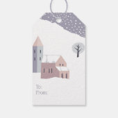 Modern Holly Jolly-kerstpasta-kleuren Cadeaulabel (Achterkant)