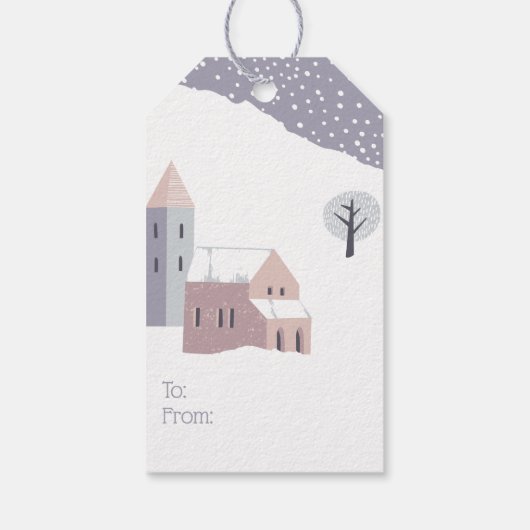 Modern Holly Jolly-kerstpasta-kleuren Cadeaulabel (Achterkant)