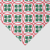 Modern Holly Red Green White Kerstfeestdag Tissuepapier (Detail)