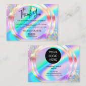 modern holografisch dank voor uw bestelling logo visitekaartje (Voorkant / Achterkant)