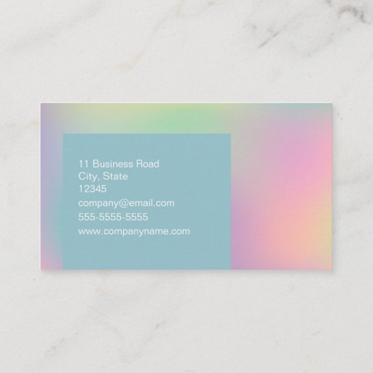 Modern Holografisch Elegant Wit Script Visitekaartje (Achterkant)