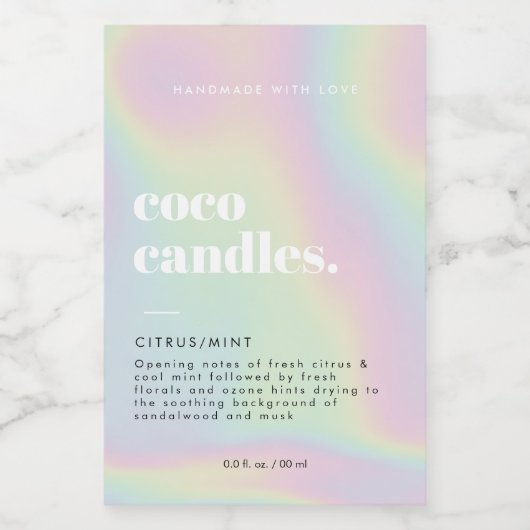 Modern Holografisch geïnspireerd Verloopkaarsenlab Voedselcontainer Etiket (Enkel label)