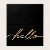 Modern holografisch Hallo script - Visitekaartje (Buitenkant ongevouwen)
