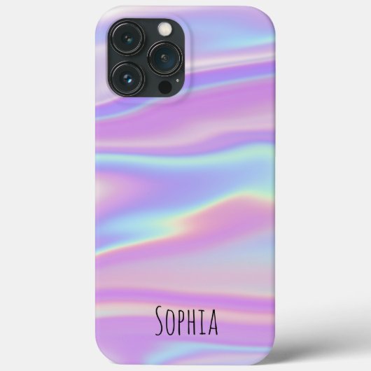 Modern Holografisch Iriserend Gepersonaliseerd Case-Mate iPhone Case (Achterkant)
