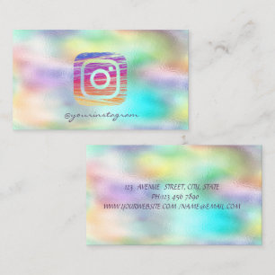 Modern holografisch kleurig instagram visitekaartje