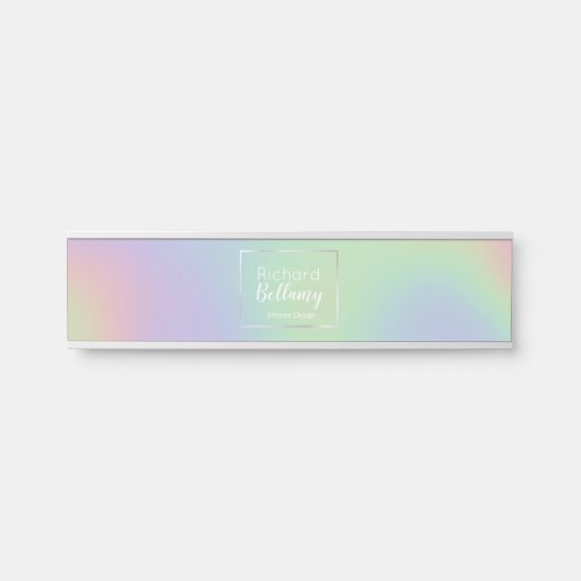 Modern Holografisch regenboogeffect Metaal Lijst Deurbordje (Voorkant)