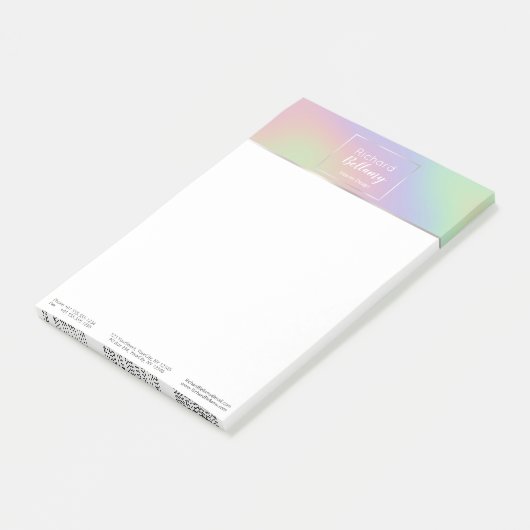 Modern Holografisch regenboogeffect Metaal Lijst Post-it® Notes (Schuin)
