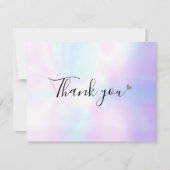Modern Holografisch Script Business Dank u Kaart (Voorkant)