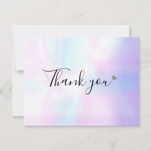 Modern Holografisch Script Business Dank u Kaart (Voorkant)