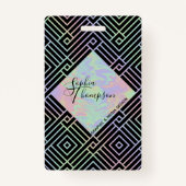 Modern Holografisch Symmetrisch Patroon - Badge (Achterkant)