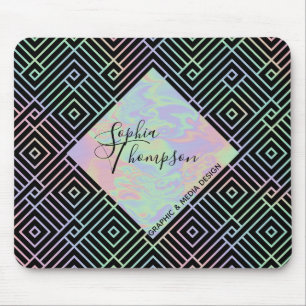 Modern holografisch symmetrisch patroon - Mousepad Muismat