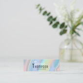 Modern holografisch vloeibaar marmer mini visitekaartje (Staand voorkant)