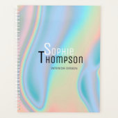 Modern holografisch vloeibaar marmer planner (Voorkant)