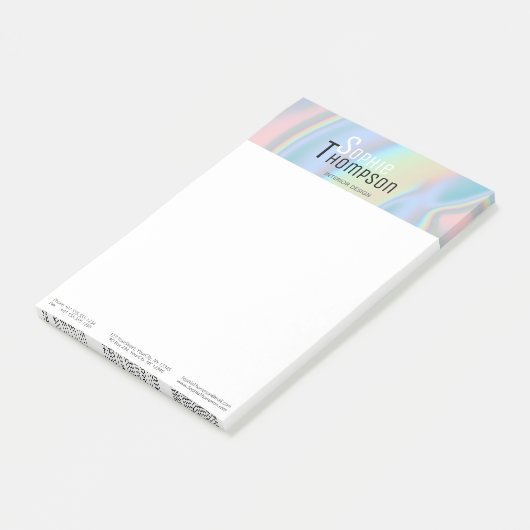 Modern holografisch vloeibaar marmer post-it® notes (Schuin)