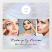 Modern holografisch zwart script logo foto raamsticker (Vel)