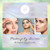 Modern holografisch zwart script logo foto raamsticker (Vel 3)