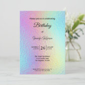 Modern holographic Birthday invitation (Debout devant)