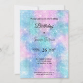 Modern holographic Birthday invitation (Devant)