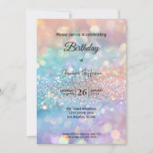 Modern holographic Birthday invitation (Devant)