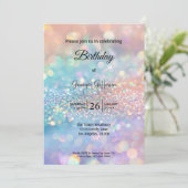Modern holographic Birthday invitation Kaart (Staand voorkant)